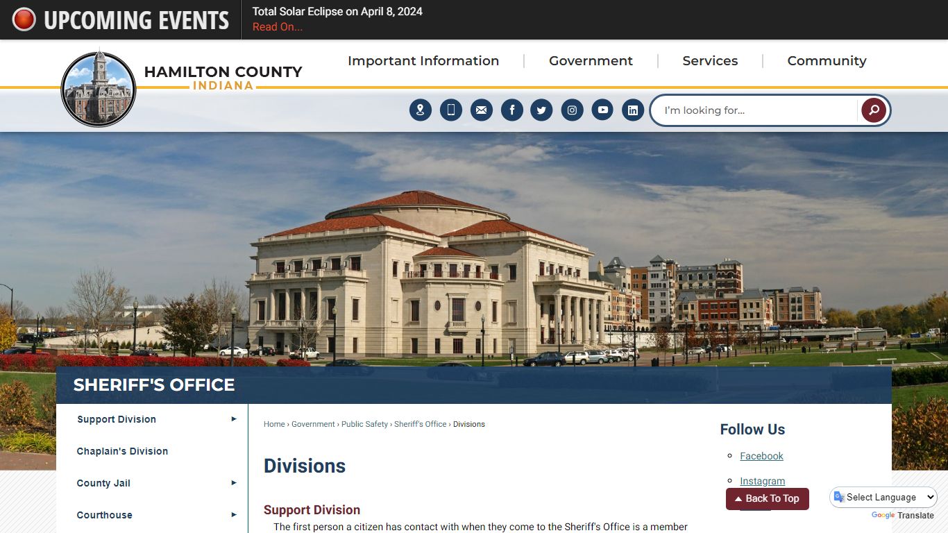Divisions | Hamilton County, IN